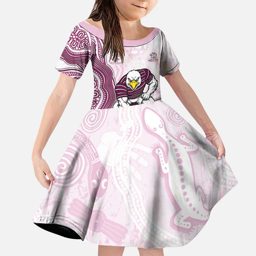Manly Warringah Sea Eagles NAIDOC Week 2026 Kid Short Sleeve Dress First Nations of Australia Aboriginal Mascot Rugby