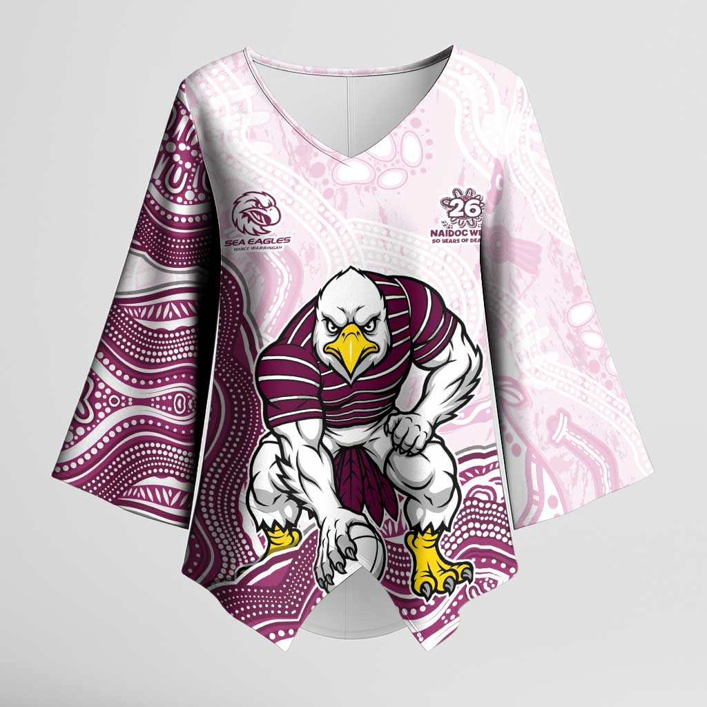 Manly Warringah Sea Eagles NAIDOC Week 2026 Kimono Sleeve Blouse First Nations of Australia Aboriginal Mascot Rugby