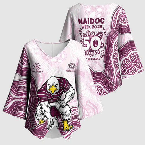 Manly Warringah Sea Eagles NAIDOC Week 2026 Kimono Sleeve Blouse First Nations of Australia Aboriginal Mascot Rugby
