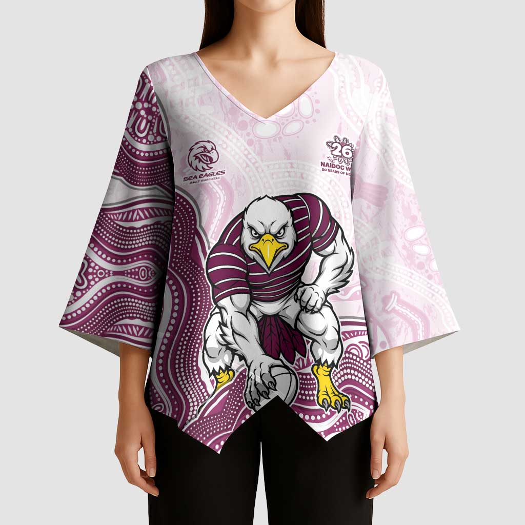 Manly Warringah Sea Eagles NAIDOC Week 2026 Kimono Sleeve Blouse First Nations of Australia Aboriginal Mascot Rugby