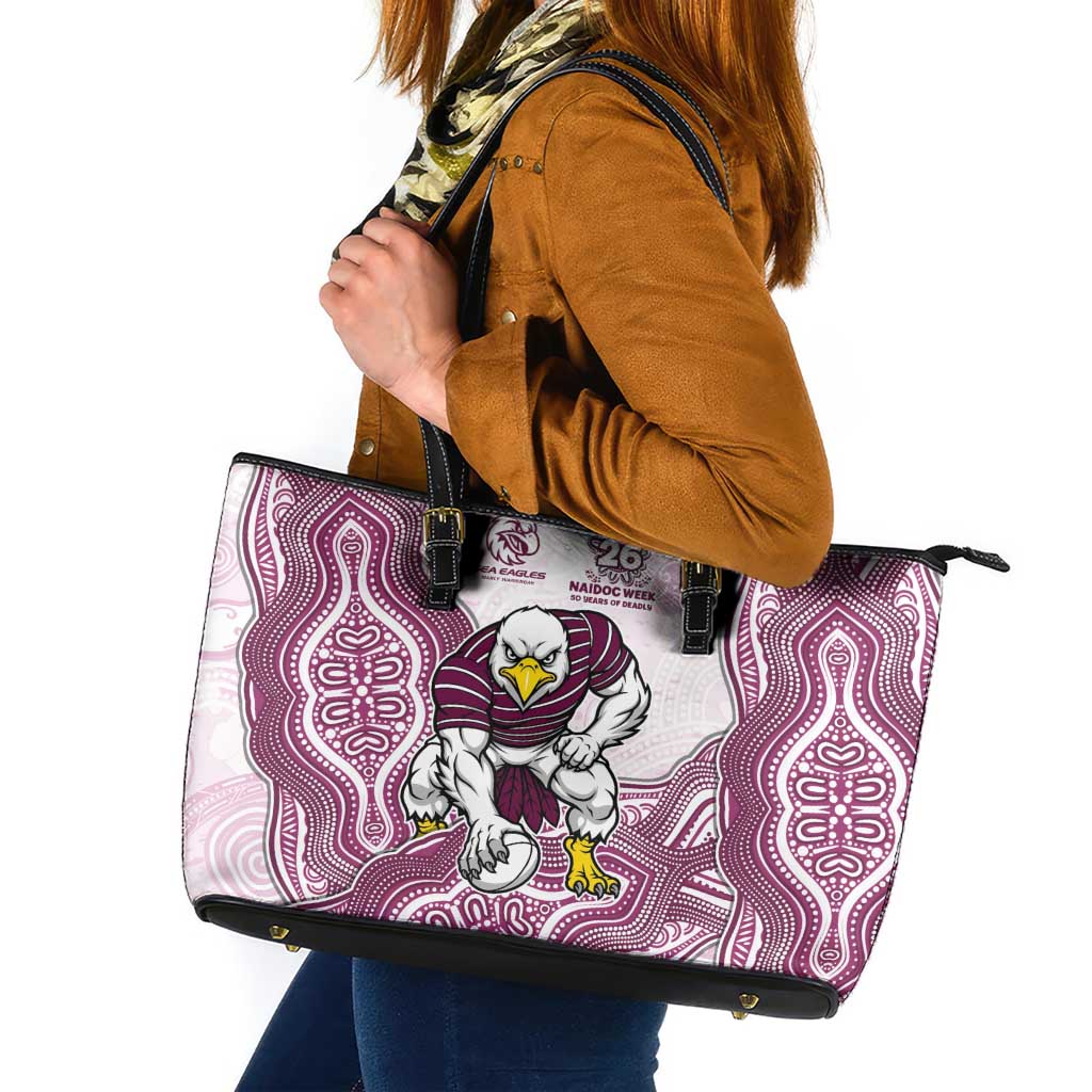 Manly Warringah Sea Eagles NAIDOC Week 2026 Leather Tote Bag First Nations of Australia Aboriginal Mascot Rugby