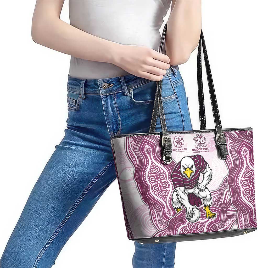 Manly Warringah Sea Eagles NAIDOC Week 2026 Leather Tote Bag First Nations of Australia Aboriginal Mascot Rugby