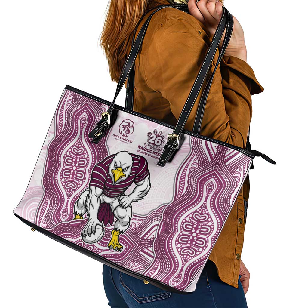 Manly Warringah Sea Eagles NAIDOC Week 2026 Leather Tote Bag First Nations of Australia Aboriginal Mascot Rugby