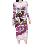Manly Warringah Sea Eagles NAIDOC Week 2026 Long Sleeve Bodycon Dress First Nations of Australia Aboriginal Mascot Rugby