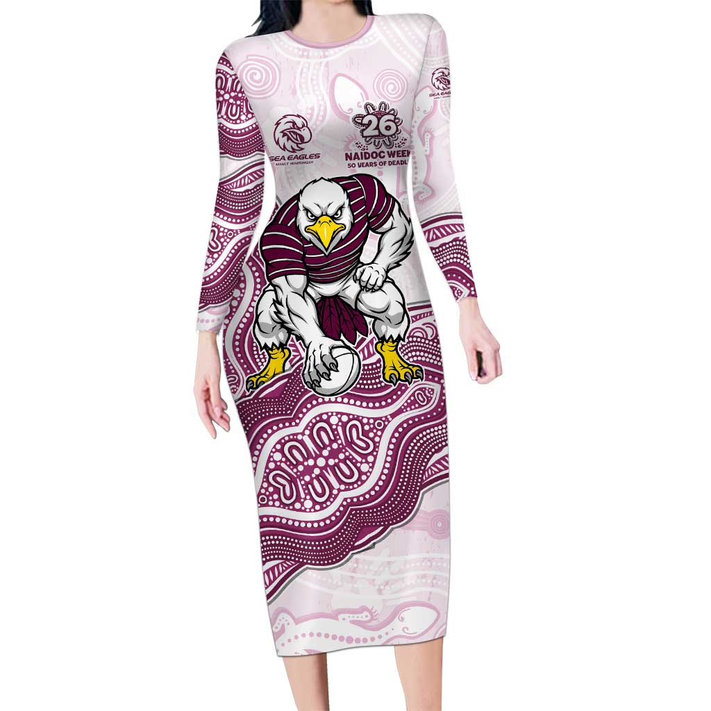 Manly Warringah Sea Eagles NAIDOC Week 2026 Long Sleeve Bodycon Dress First Nations of Australia Aboriginal Mascot Rugby