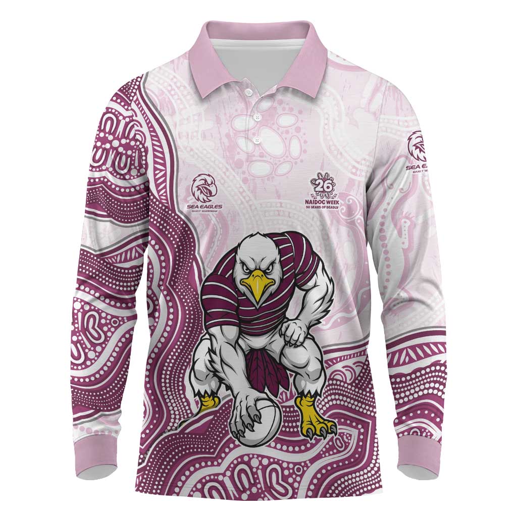 Manly Warringah Sea Eagles NAIDOC Week 2026 Long Sleeve Polo Shirt First Nations of Australia Aboriginal Mascot Rugby