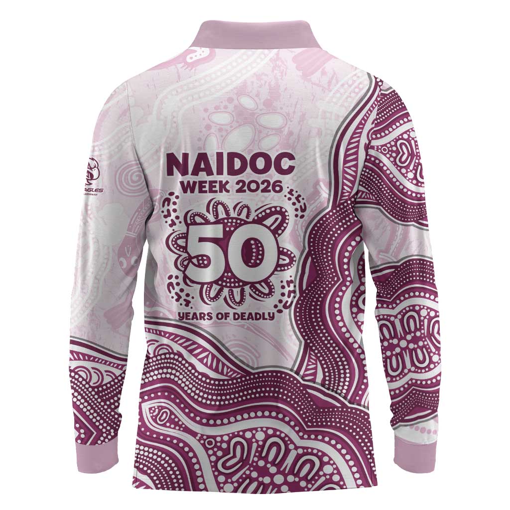 Manly Warringah Sea Eagles NAIDOC Week 2026 Long Sleeve Polo Shirt First Nations of Australia Aboriginal Mascot Rugby