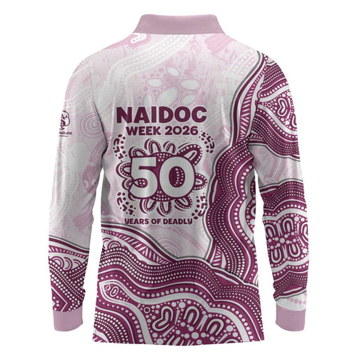 Manly Warringah Sea Eagles NAIDOC Week 2026 Long Sleeve Polo Shirt First Nations of Australia Aboriginal Mascot Rugby