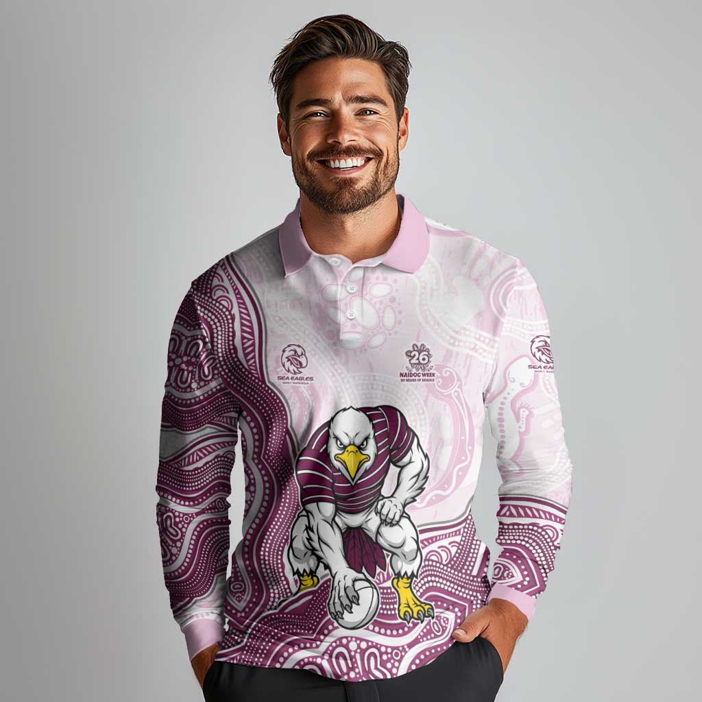 Manly Warringah Sea Eagles NAIDOC Week 2026 Long Sleeve Polo Shirt First Nations of Australia Aboriginal Mascot Rugby