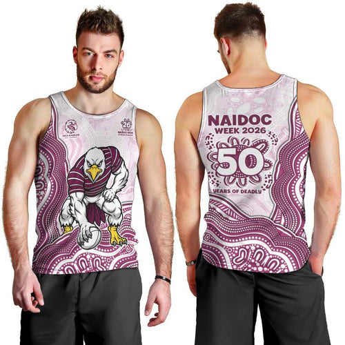 Manly Warringah Sea Eagles NAIDOC Week 2026 Men Tank Top First Nations of Australia Aboriginal Mascot Rugby