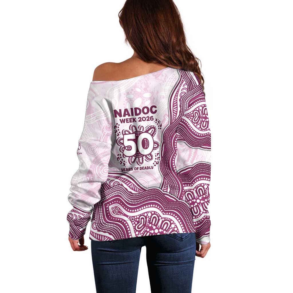 Manly Warringah Sea Eagles NAIDOC Week 2026 Off Shoulder Sweater First Nations of Australia Aboriginal Mascot Rugby