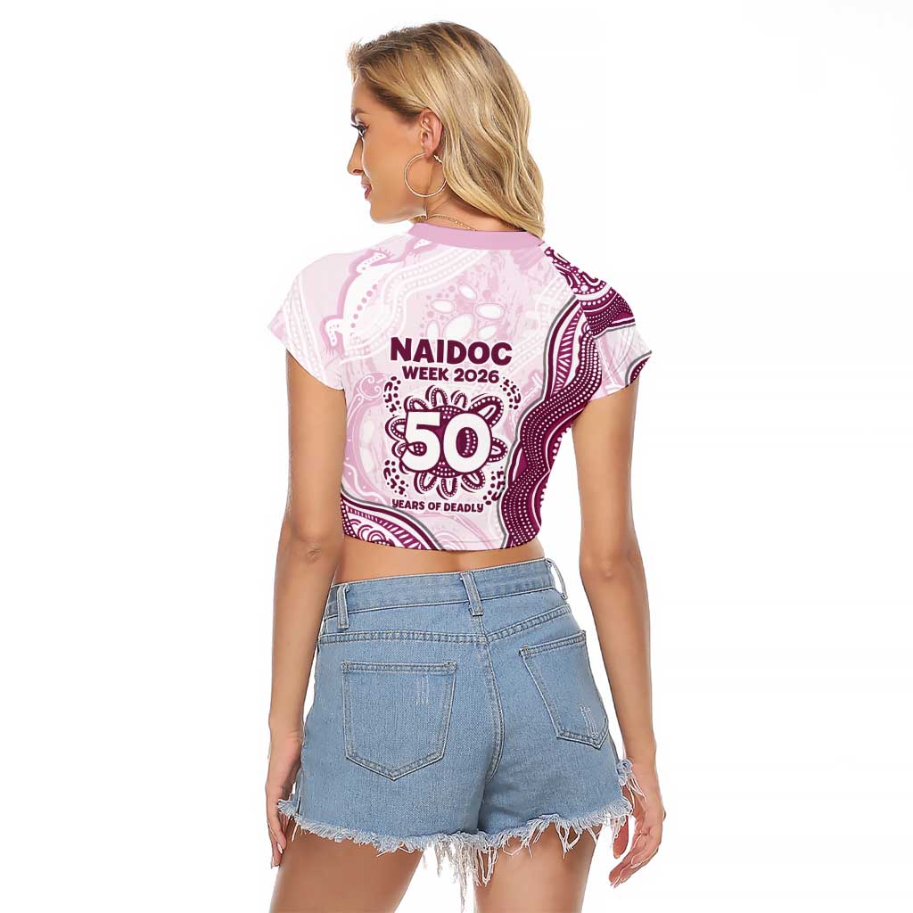 Manly Warringah Sea Eagles NAIDOC Week 2026 Raglan Cropped T Shirt First Nations of Australia Aboriginal Mascot Rugby