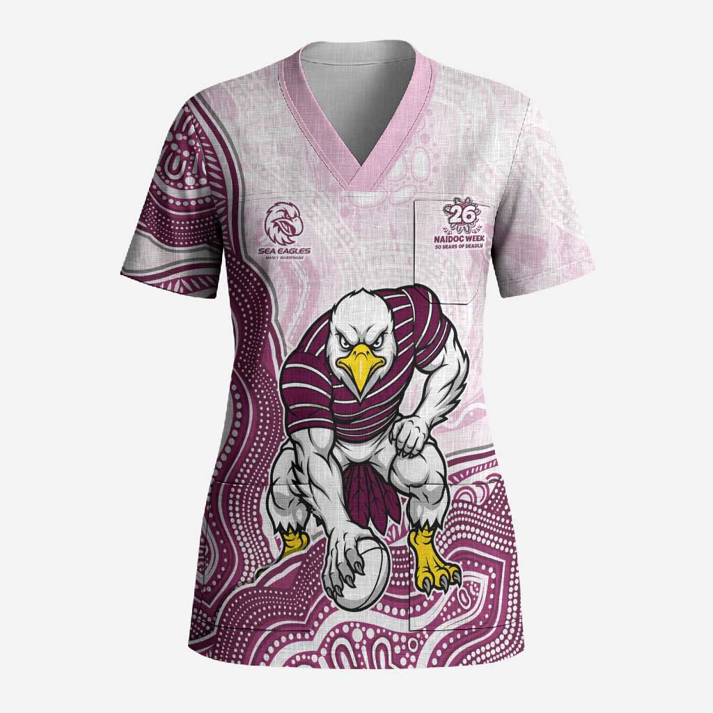 Manly Warringah Sea Eagles NAIDOC Week 2026 Scrub Top First Nations of Australia Aboriginal Mascot Rugby