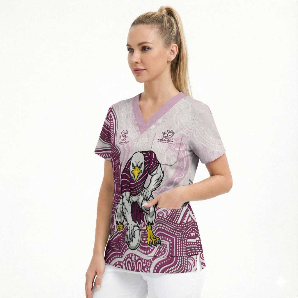 Manly Warringah Sea Eagles NAIDOC Week 2026 Scrub Top First Nations of Australia Aboriginal Mascot Rugby