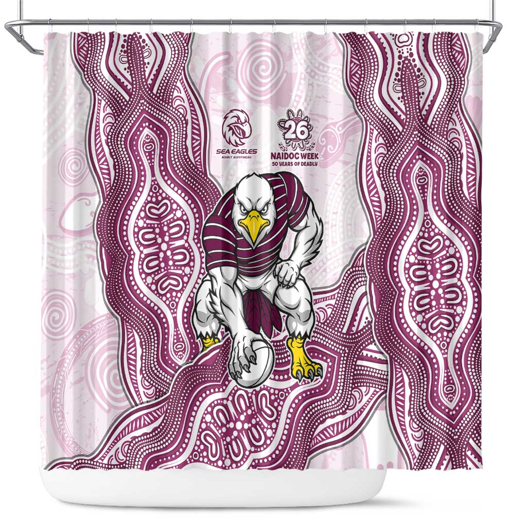 Manly Warringah Sea Eagles NAIDOC Week 2026 Shower Curtain First Nations of Australia Aboriginal Mascot Rugby