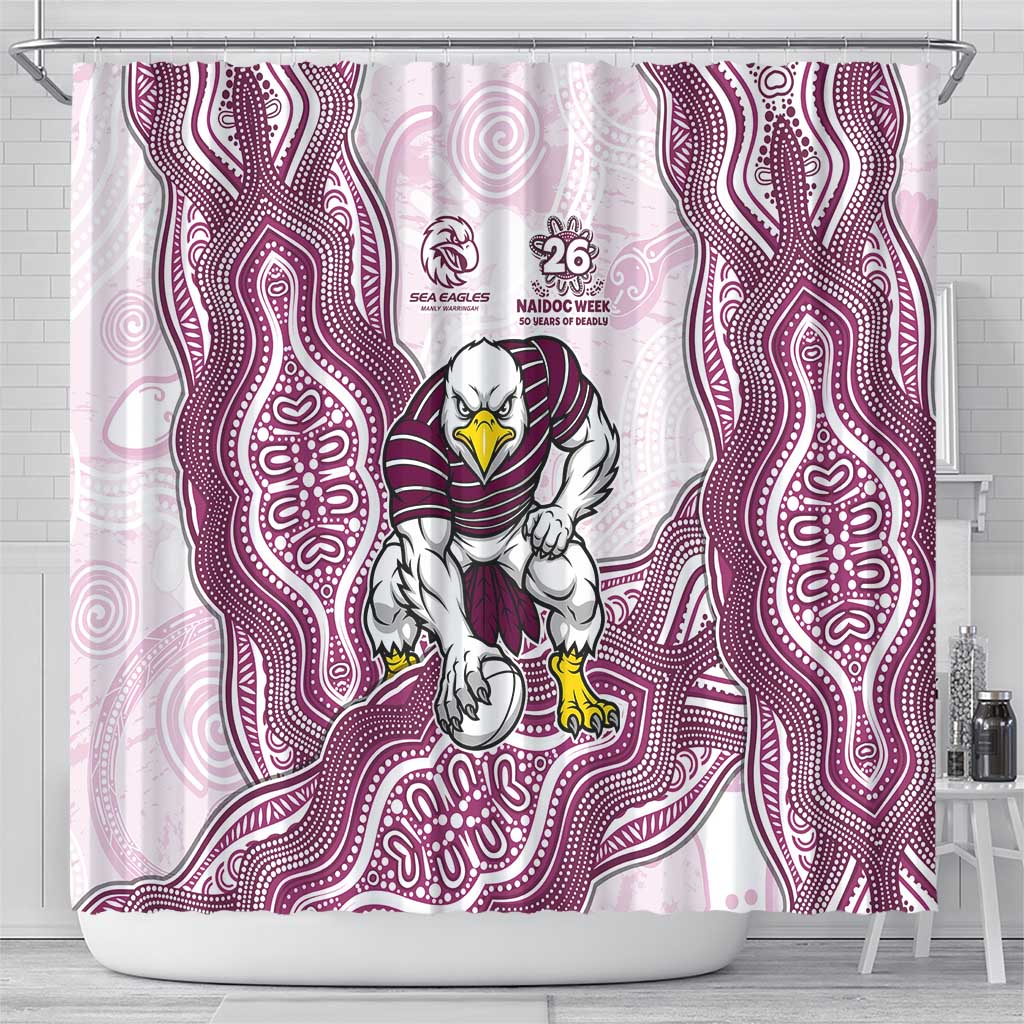 Manly Warringah Sea Eagles NAIDOC Week 2026 Shower Curtain First Nations of Australia Aboriginal Mascot Rugby