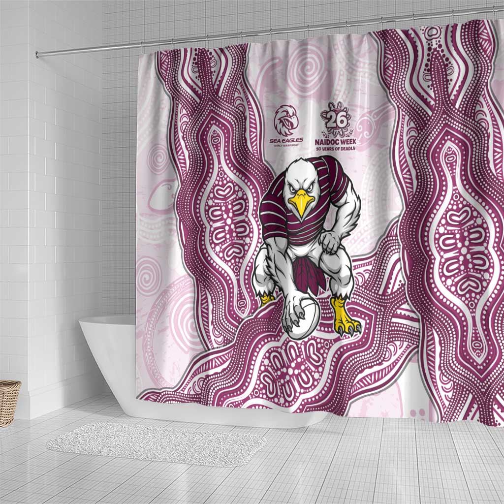 Manly Warringah Sea Eagles NAIDOC Week 2026 Shower Curtain First Nations of Australia Aboriginal Mascot Rugby