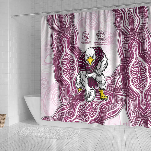 Manly Warringah Sea Eagles NAIDOC Week 2026 Shower Curtain First Nations of Australia Aboriginal Mascot Rugby