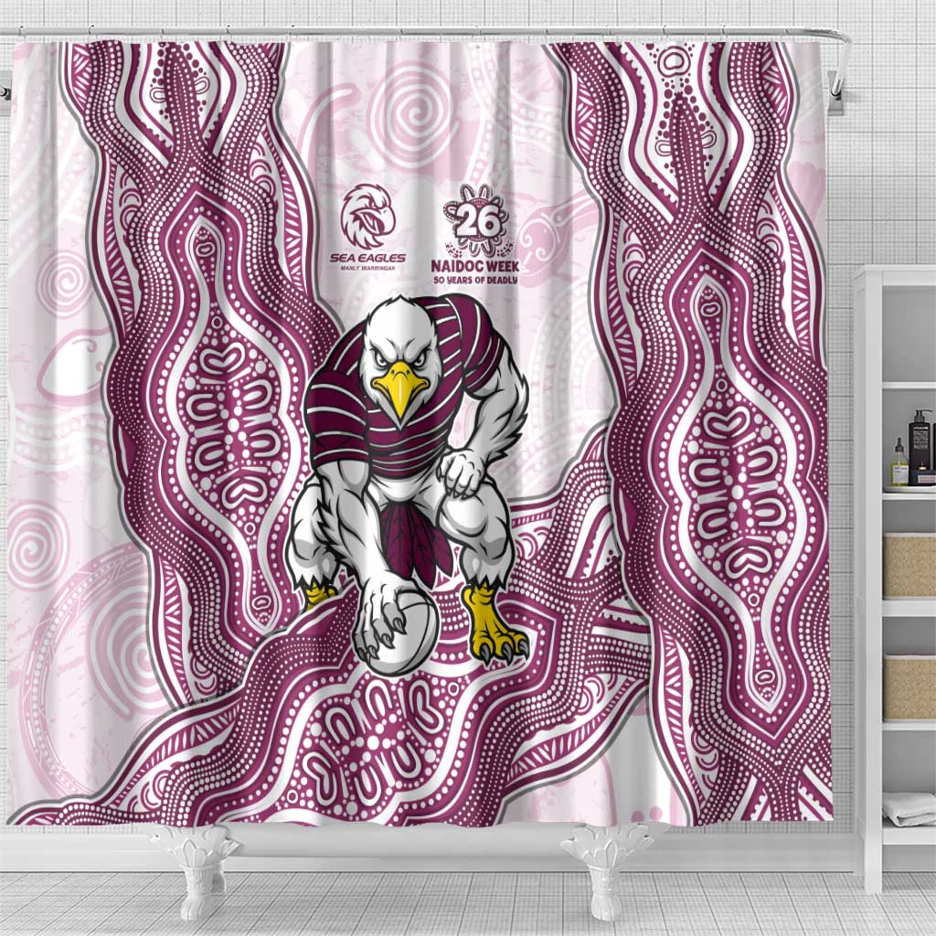 Manly Warringah Sea Eagles NAIDOC Week 2026 Shower Curtain First Nations of Australia Aboriginal Mascot Rugby