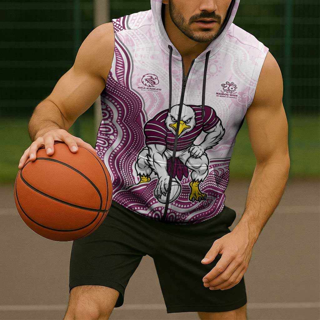Manly Warringah Sea Eagles NAIDOC Week 2026 Sleeveless Zip Hoodie First Nations of Australia Aboriginal Mascot Rugby