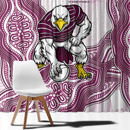 Manly Warringah Sea Eagles NAIDOC Week 2026 Window Curtain First Nations of Australia Aboriginal Mascot Rugby