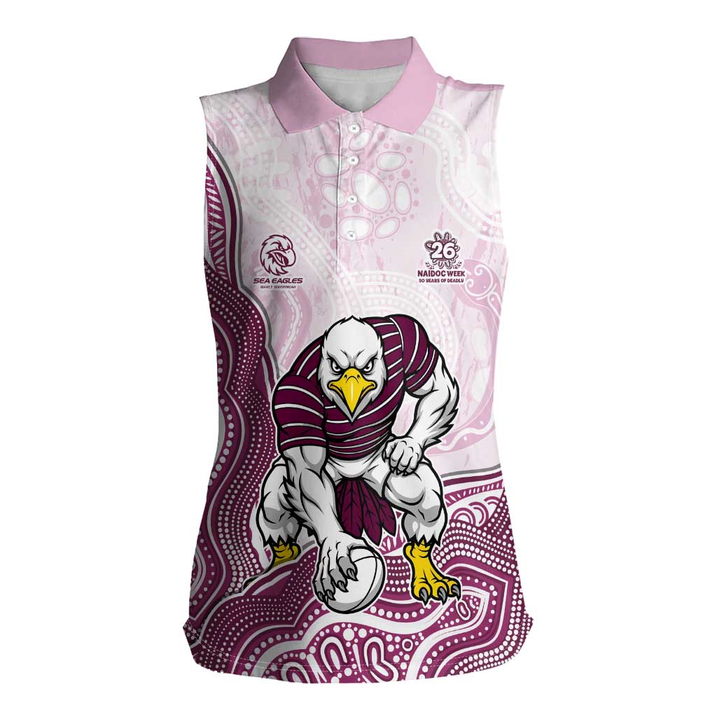 Manly Warringah Sea Eagles NAIDOC Week 2026 Women Sleeveless Polo Shirt First Nations of Australia Aboriginal Mascot Rugby