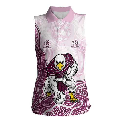 Manly Warringah Sea Eagles NAIDOC Week 2026 Women Sleeveless Polo Shirt First Nations of Australia Aboriginal Mascot Rugby