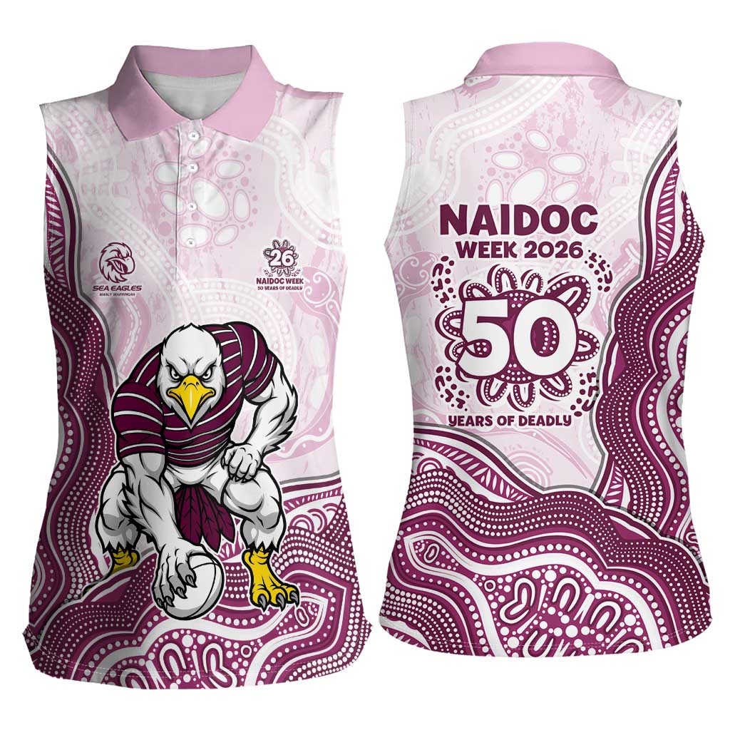 Manly Warringah Sea Eagles NAIDOC Week 2026 Women Sleeveless Polo Shirt First Nations of Australia Aboriginal Mascot Rugby