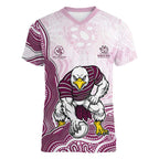 Manly Warringah Sea Eagles NAIDOC Week 2026 Women V-Neck T-Shirt First Nations of Australia Aboriginal Mascot Rugby