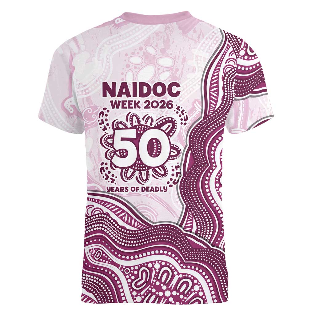 Manly Warringah Sea Eagles NAIDOC Week 2026 Women V-Neck T-Shirt First Nations of Australia Aboriginal Mascot Rugby