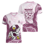 Manly Warringah Sea Eagles NAIDOC Week 2026 Women V-Neck T-Shirt First Nations of Australia Aboriginal Mascot Rugby