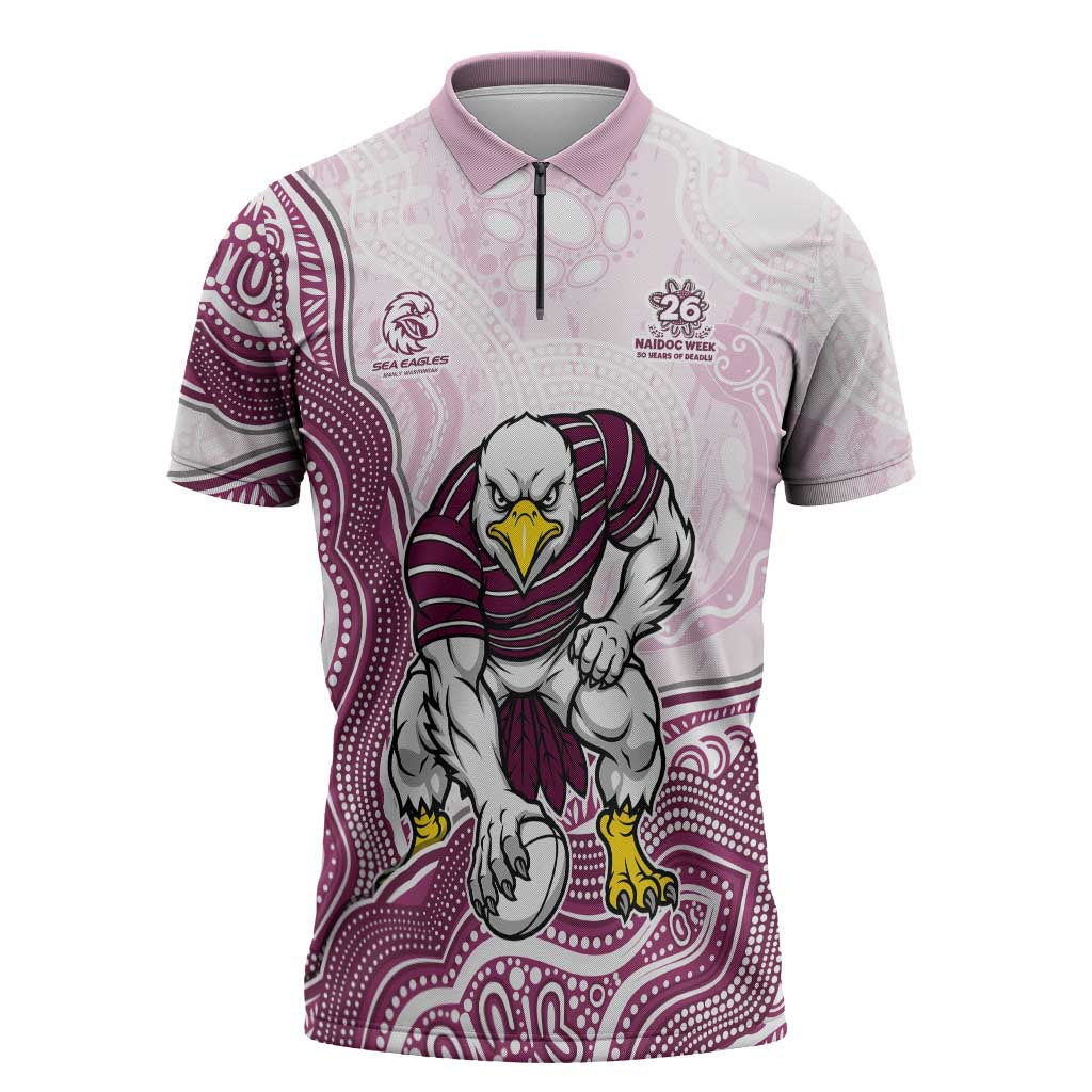 Manly Warringah Sea Eagles NAIDOC Week 2026 Zipper Polo Shirt First Nations of Australia Aboriginal Mascot Rugby