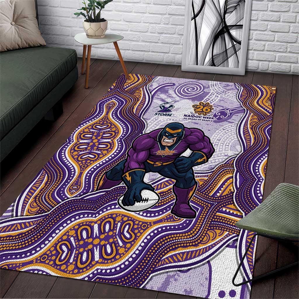 Melbourne Storm NAIDOC Week 2026 Area Rug First Nations of Australia Aboriginal Mascot Rugby