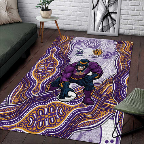 Melbourne Storm NAIDOC Week 2026 Area Rug First Nations of Australia Aboriginal Mascot Rugby