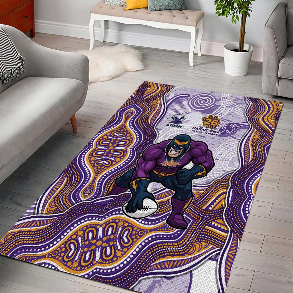 Melbourne Storm NAIDOC Week 2026 Area Rug First Nations of Australia Aboriginal Mascot Rugby