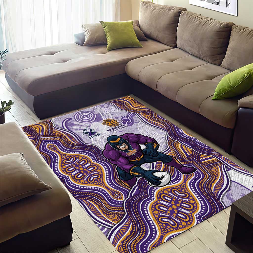 Melbourne Storm NAIDOC Week 2026 Area Rug First Nations of Australia Aboriginal Mascot Rugby