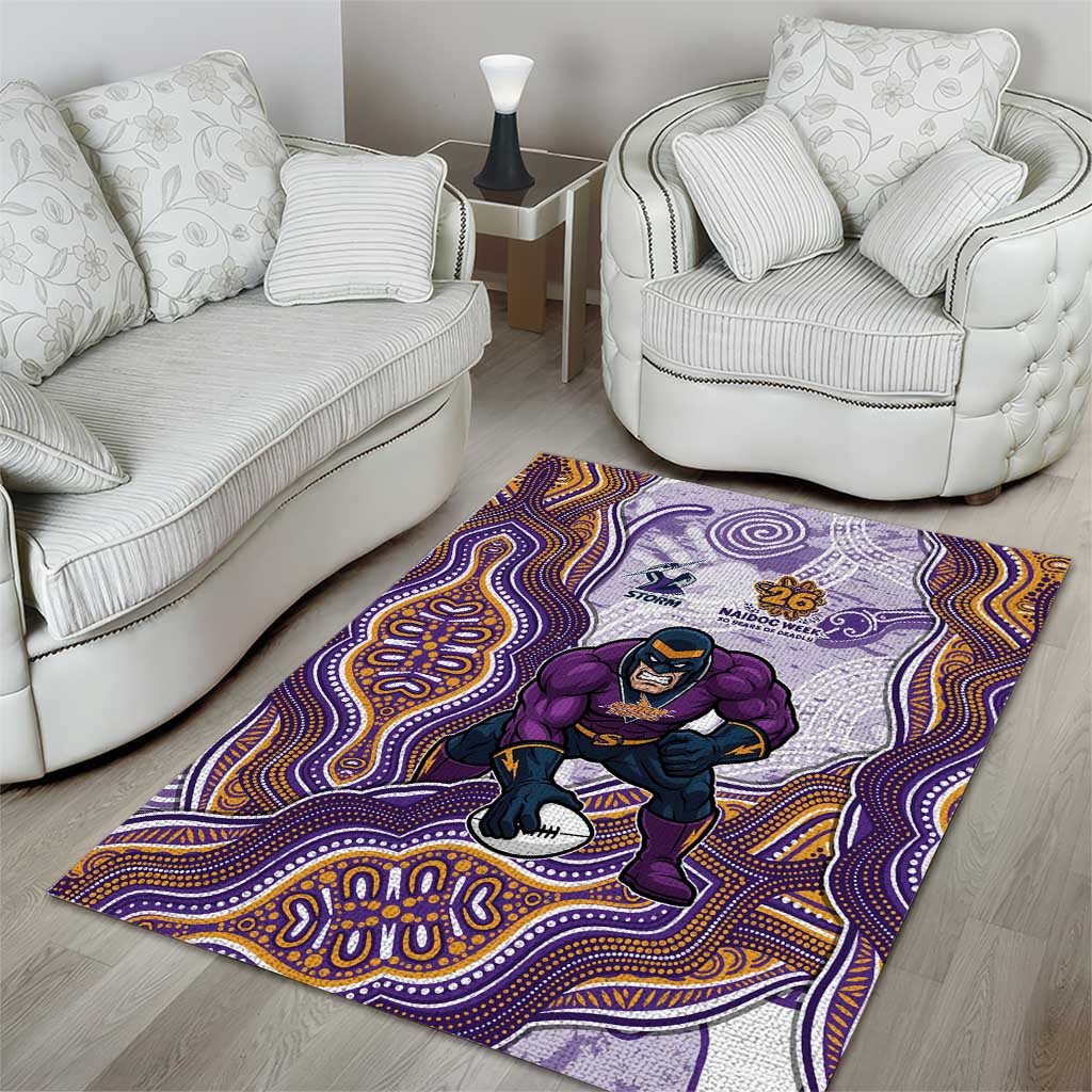Melbourne Storm NAIDOC Week 2026 Area Rug First Nations of Australia Aboriginal Mascot Rugby