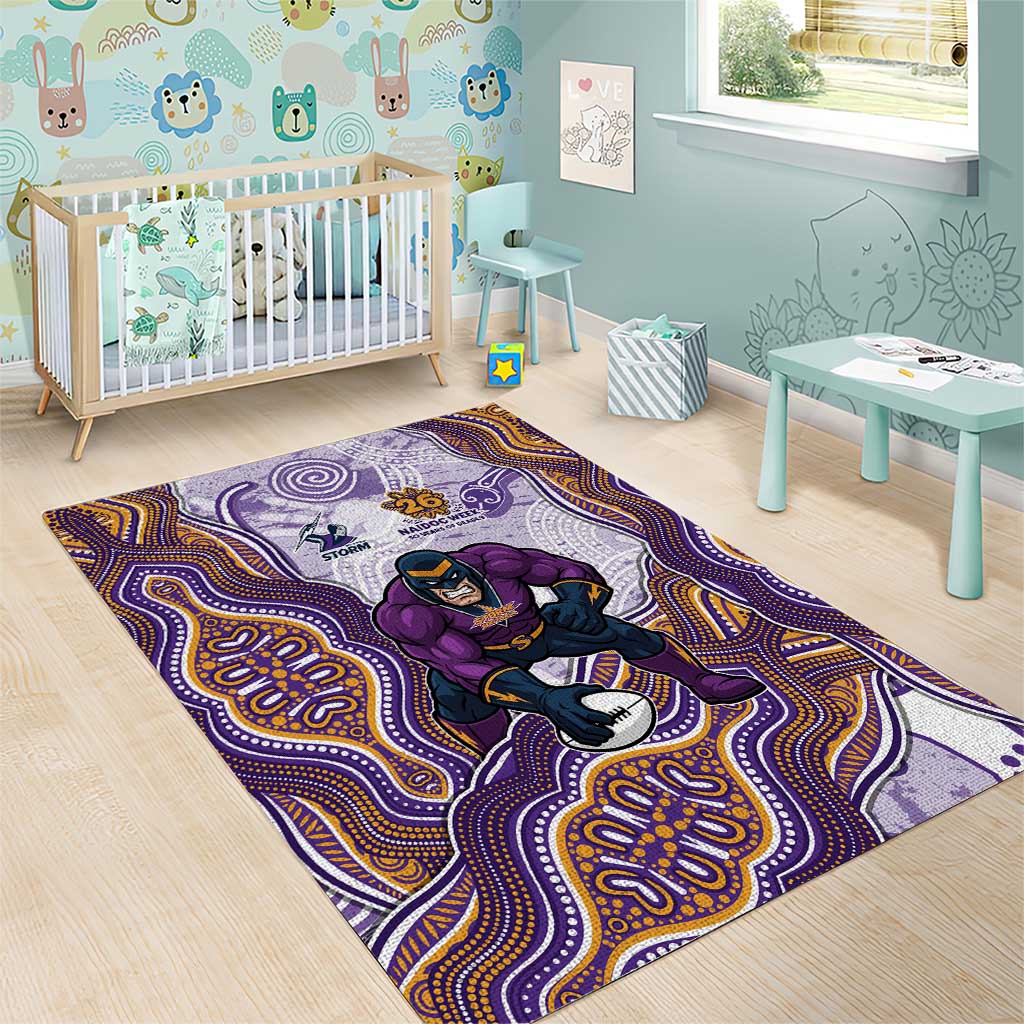 Melbourne Storm NAIDOC Week 2026 Area Rug First Nations of Australia Aboriginal Mascot Rugby