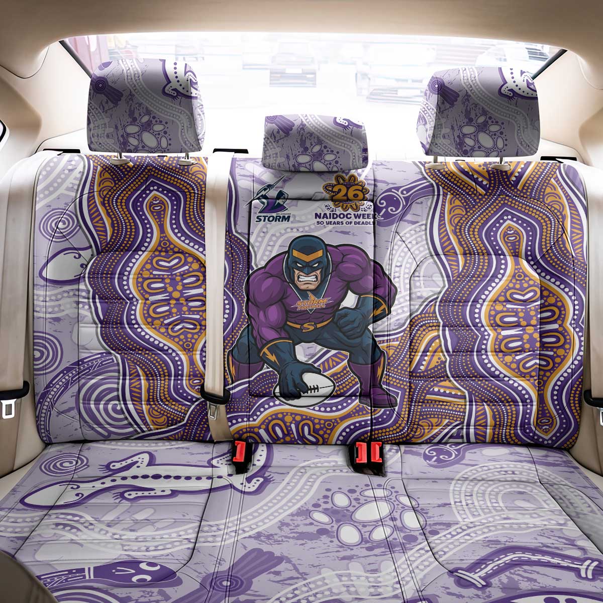 Melbourne Storm NAIDOC Week 2026 Back Car Seat Cover First Nations of Australia Aboriginal Mascot Rugby