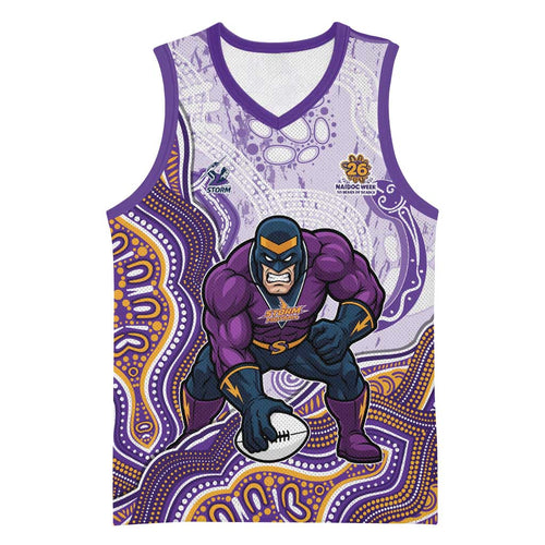 Melbourne Storm NAIDOC Week 2026 Basketball Jersey First Nations of Australia Aboriginal Mascot Rugby