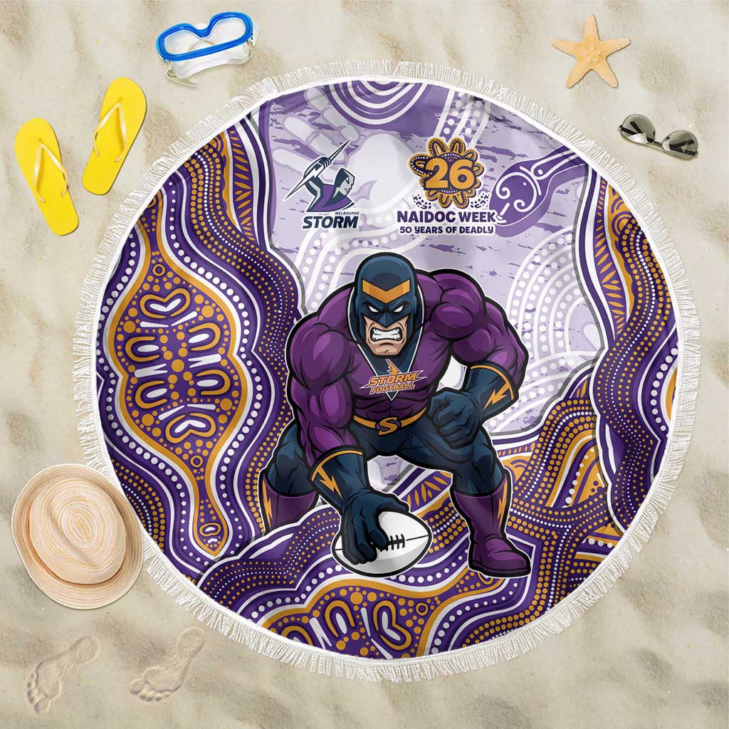 Melbourne Storm NAIDOC Week 2026 Beach Blanket First Nations of Australia Aboriginal Mascot Rugby