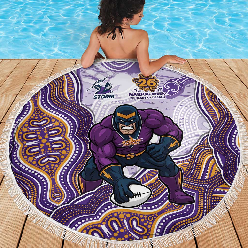 Melbourne Storm NAIDOC Week 2026 Beach Blanket First Nations of Australia Aboriginal Mascot Rugby