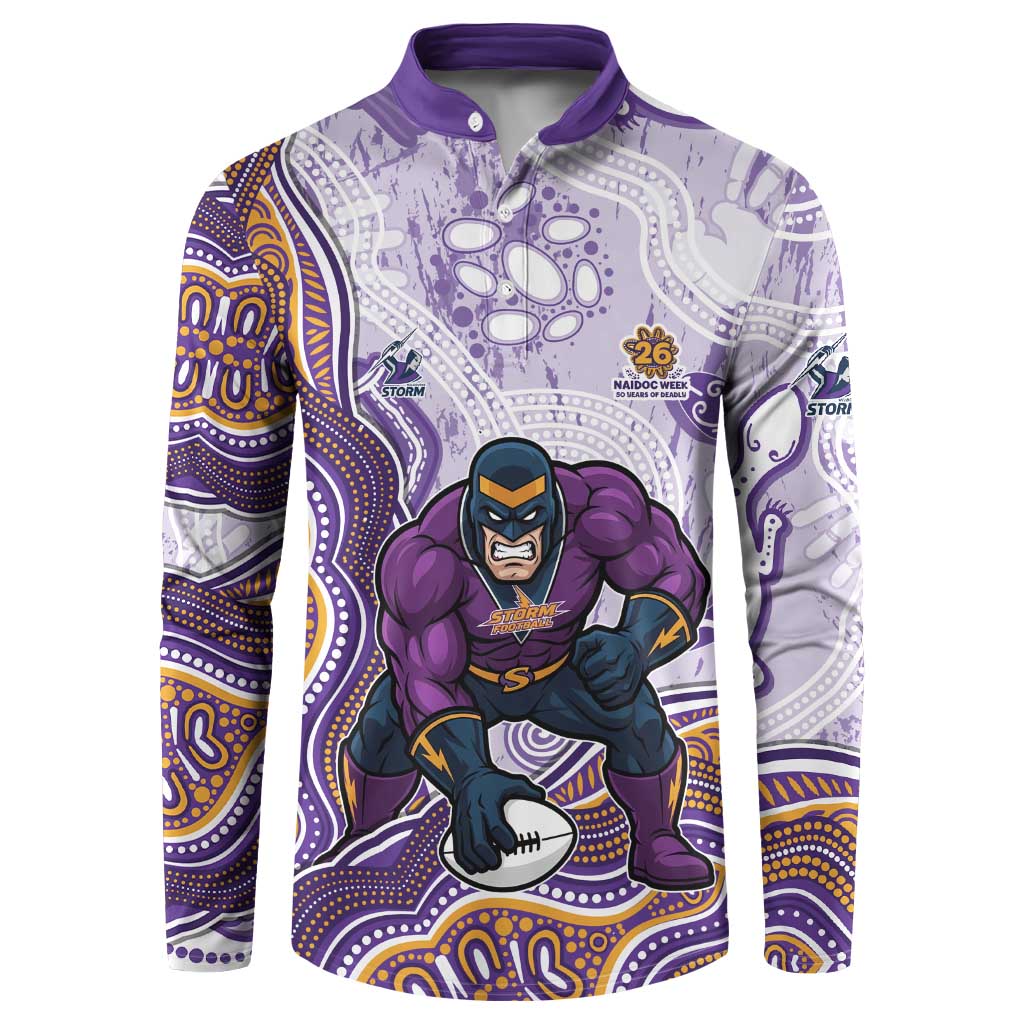 Melbourne Storm NAIDOC Week 2026 Button Sweatshirt First Nations of Australia Aboriginal Mascot Rugby