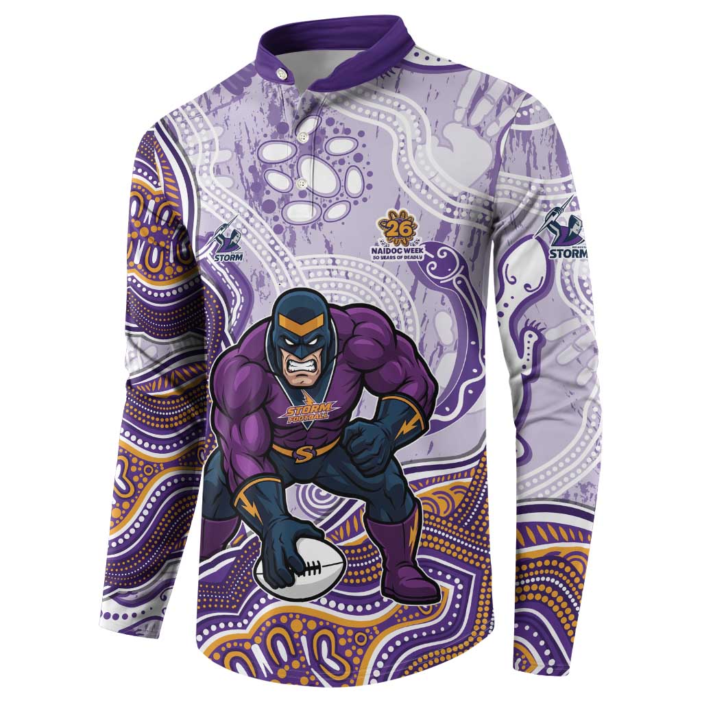 Melbourne Storm NAIDOC Week 2026 Button Sweatshirt First Nations of Australia Aboriginal Mascot Rugby