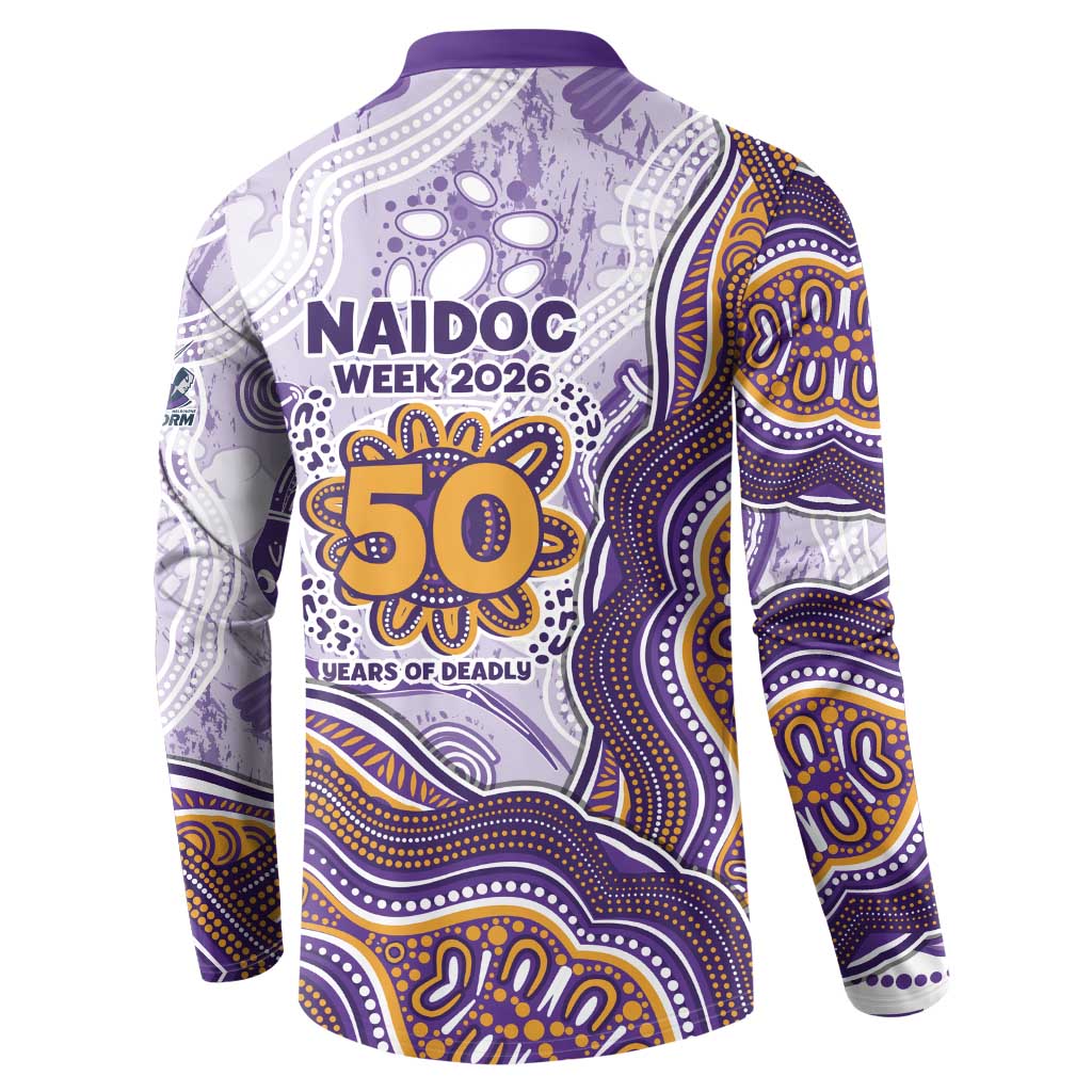Melbourne Storm NAIDOC Week 2026 Button Sweatshirt First Nations of Australia Aboriginal Mascot Rugby