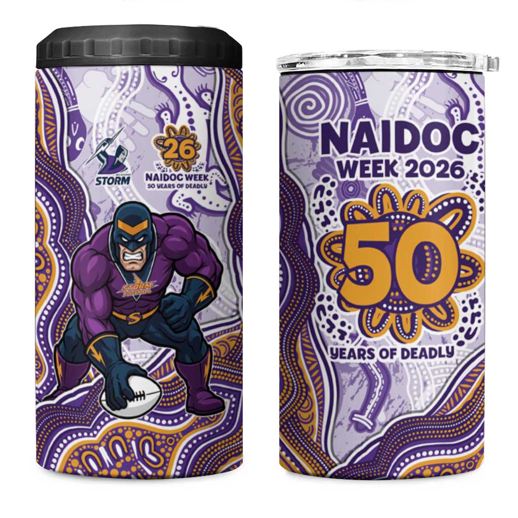 Melbourne Storm NAIDOC Week 2026 4 in 1 Can Cooler Tumbler First Nations of Australia Aboriginal Mascot Rugby