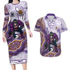 Melbourne Storm NAIDOC Week 2026 Couples Matching Long Sleeve Bodycon Dress and Hawaiian Shirt First Nations of Australia Aboriginal Mascot Rugby