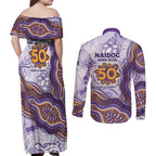 Melbourne Storm NAIDOC Week 2026 Couples Matching Off Shoulder Maxi Dress and Long Sleeve Button Shirt First Nations of Australia Aboriginal Mascot Rugby