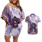 Melbourne Storm NAIDOC Week 2026 Couples Matching Off Shoulder Short Dress and Hawaiian Shirt First Nations of Australia Aboriginal Mascot Rugby
