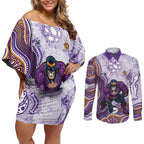 Melbourne Storm NAIDOC Week 2026 Couples Matching Off Shoulder Short Dress and Long Sleeve Button Shirt First Nations of Australia Aboriginal Mascot Rugby